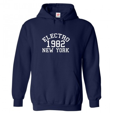 Electro 1982 Newyork Unisex Classic Kids and Adults Pullover Hoodie for Music Fans